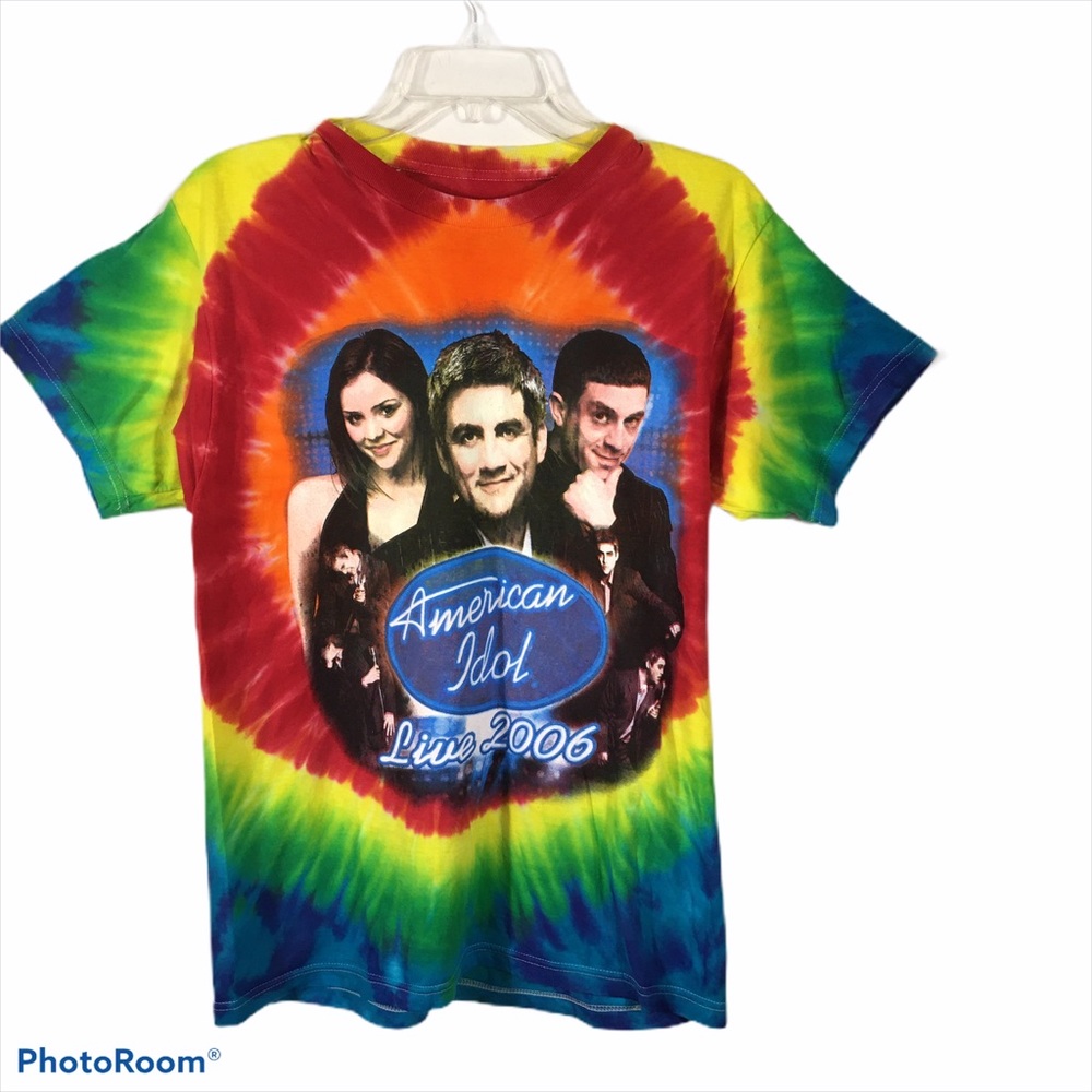 EUC Vintage Live2006 Tie Dye American Idol Graphic T-SHIRT-MEDIUM